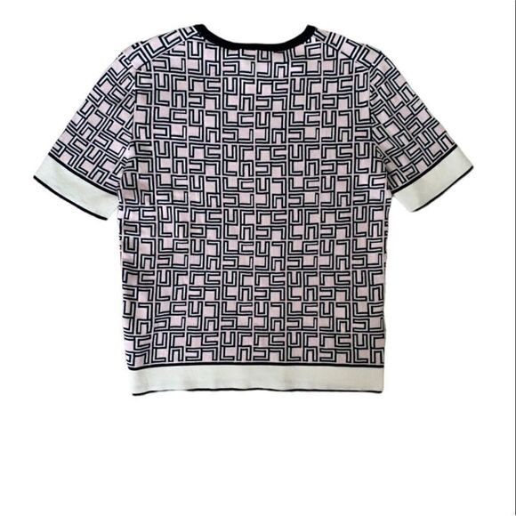 Les Copains Pink Logo Wool Sweater | Size 6 - Picture 7 of 12